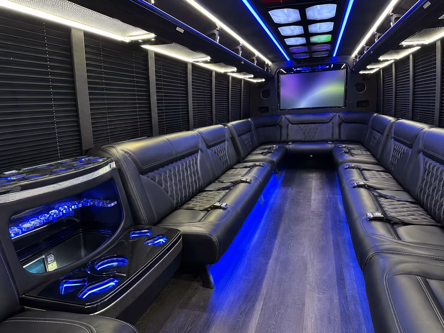 binghamton 20 passenger party bus inside