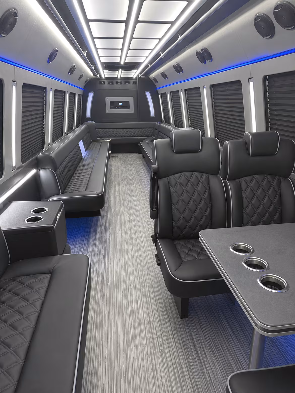 binghamton 25 passenger party bus inside