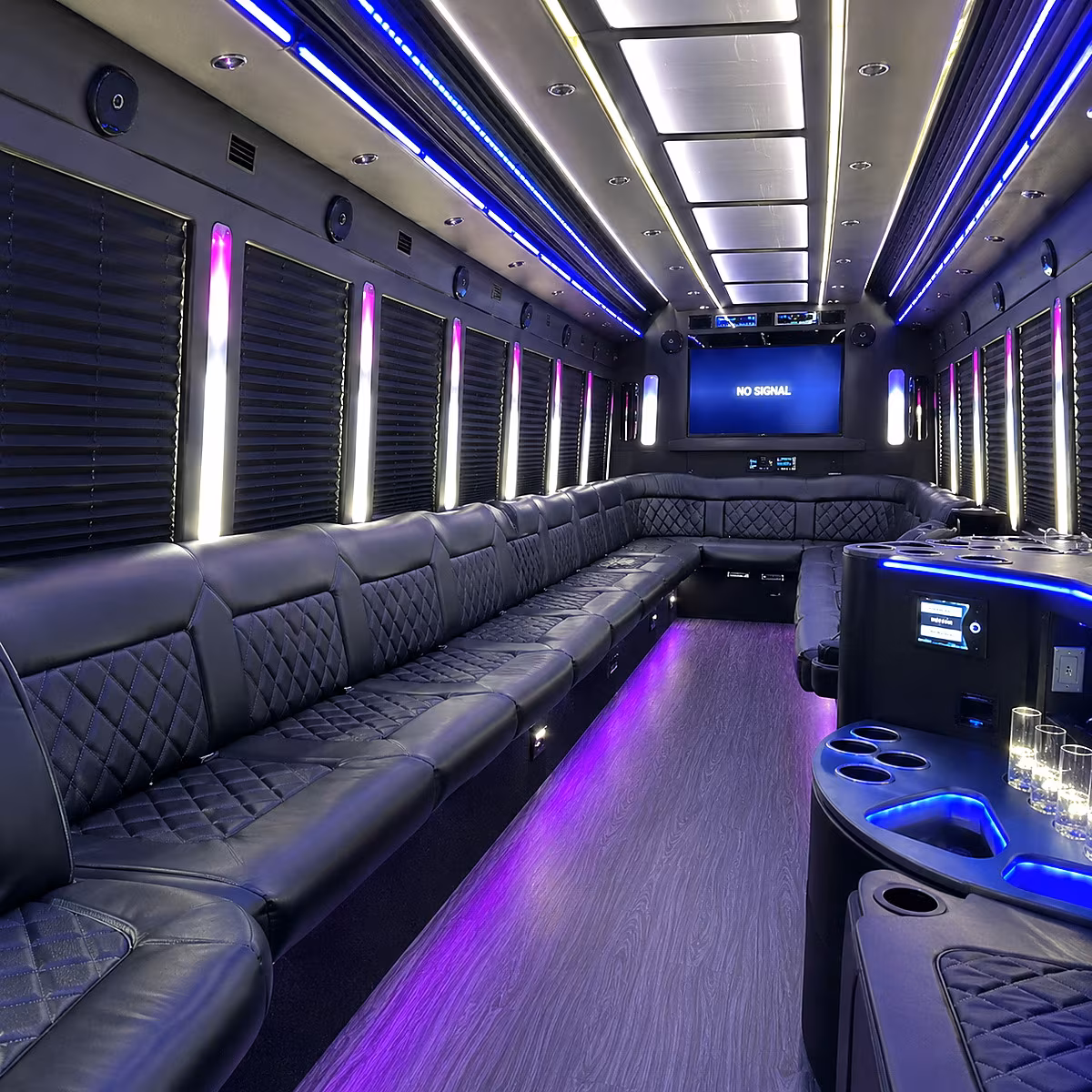 binghamton 30 passenger party bus inside