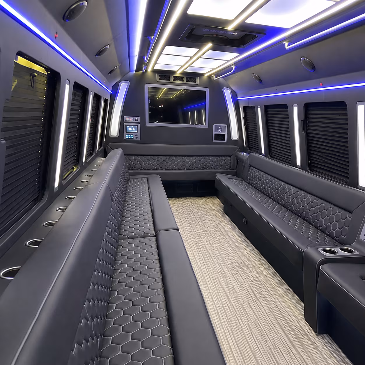 binghamton 40 passenger party bus inside