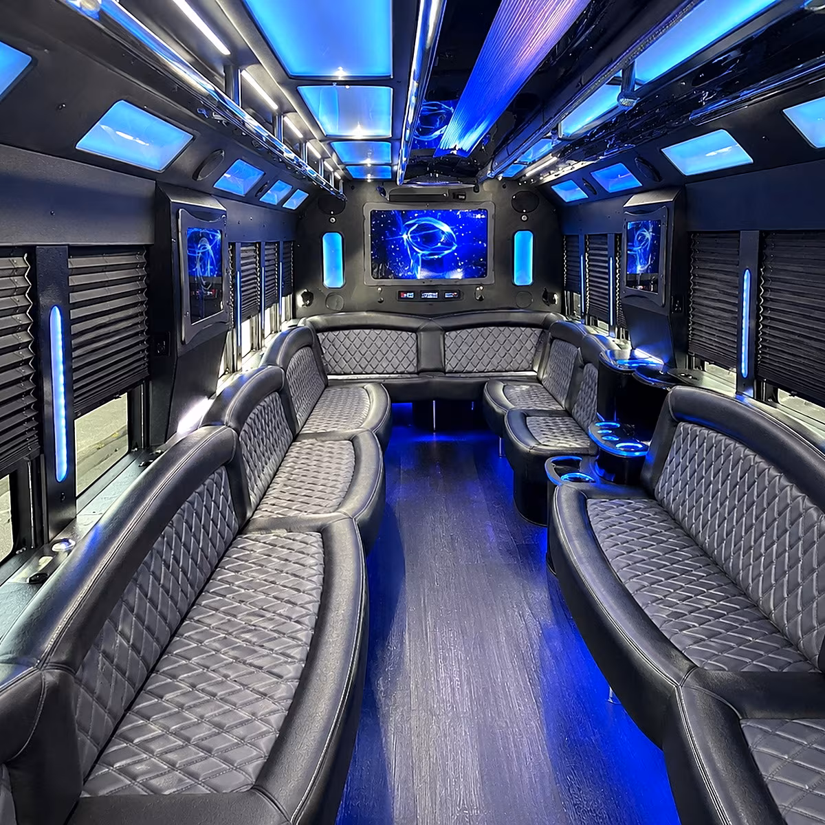 binghamton 50 passenger party bus interior