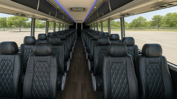 binghamton 50 passenger charter bus inside
