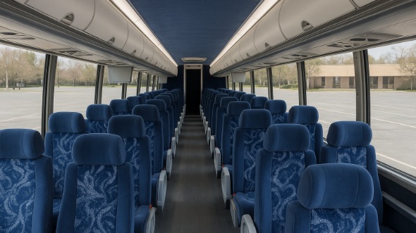 binghamton 55 passenger charter bus inside