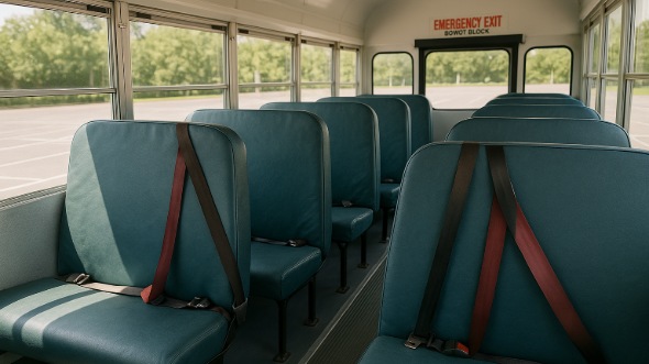 Interior of Charter Bus Company Binghamton's School Bus in Binghamton